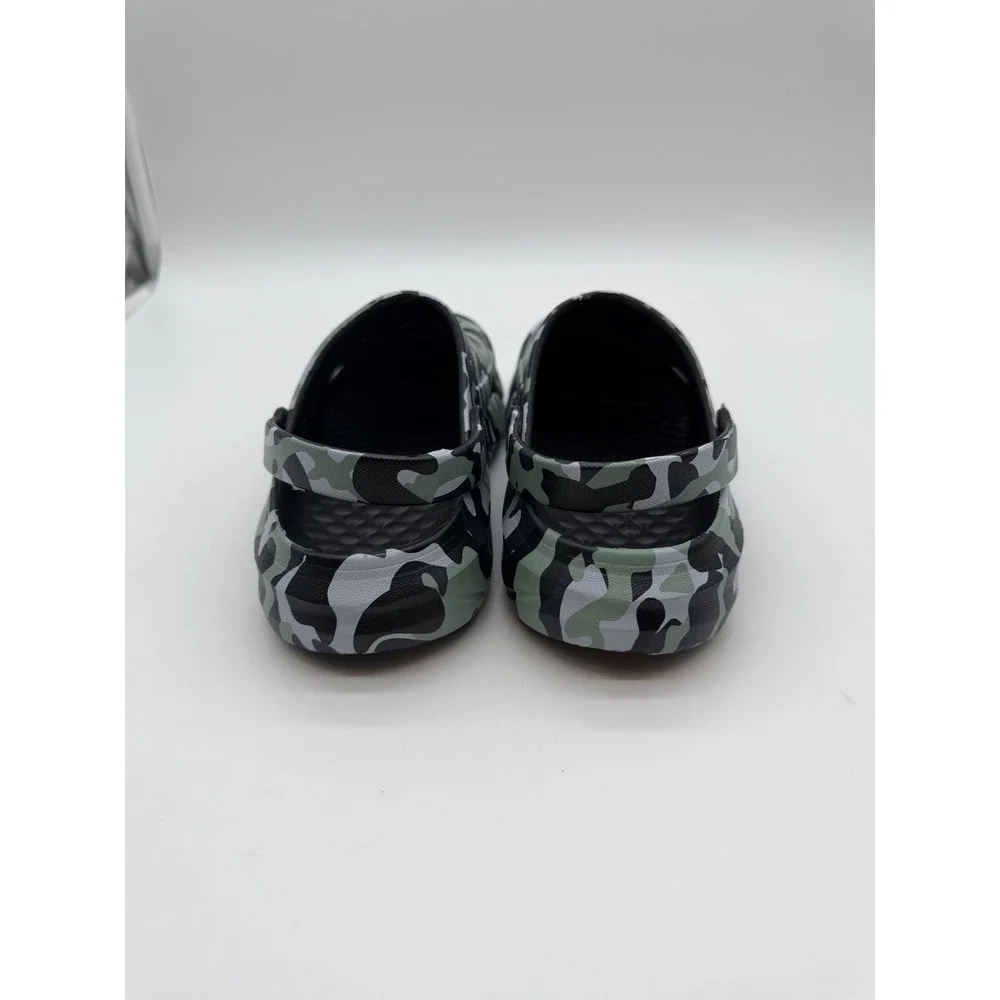 LittleLamb Kids Camo Clogs Slip On Water Shoes Green Grey Black Size‎ 35